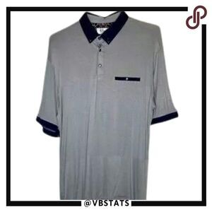 XL Blanc Gray-Black 100% Organic Cotton SS Polo